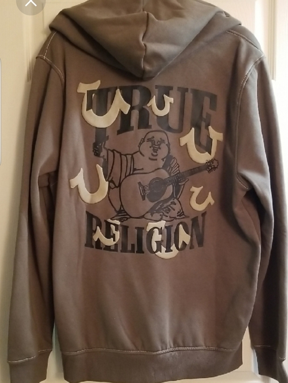 True Religion Olive Gray Full-Zip Hoodie Jacket
